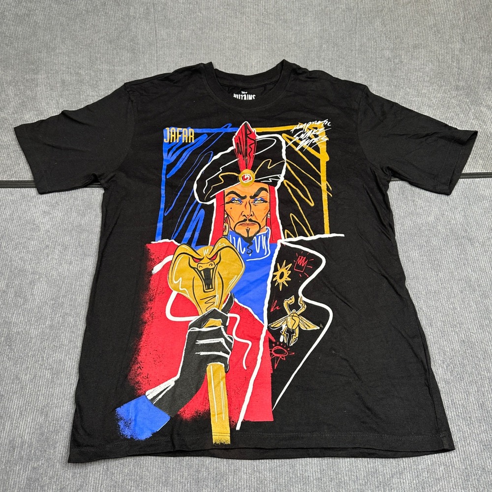Disney Villains Jafar T-Shirt Mens Medium Black Aladdin Graphic Tee Short Sleeve
